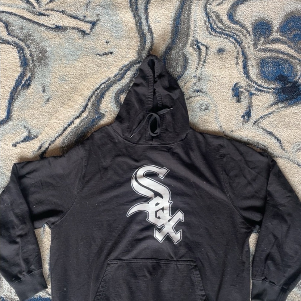 Black Hoodie with White Sox Logo